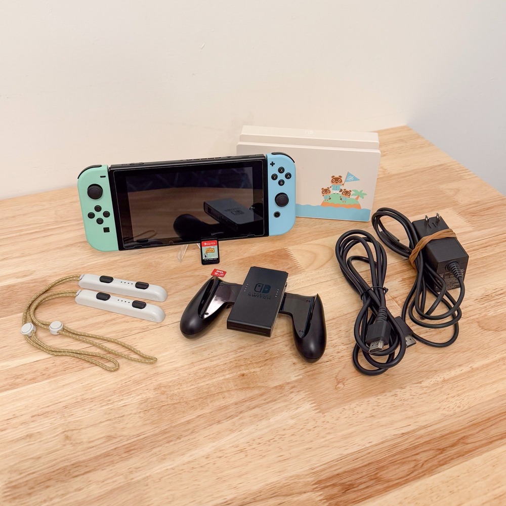 Nintendo Switch Animal Crossing 128 GB Console & Game Complete Bundle | Tested